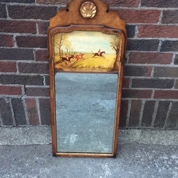 Beautiful Painted Wood Vintage Mirror